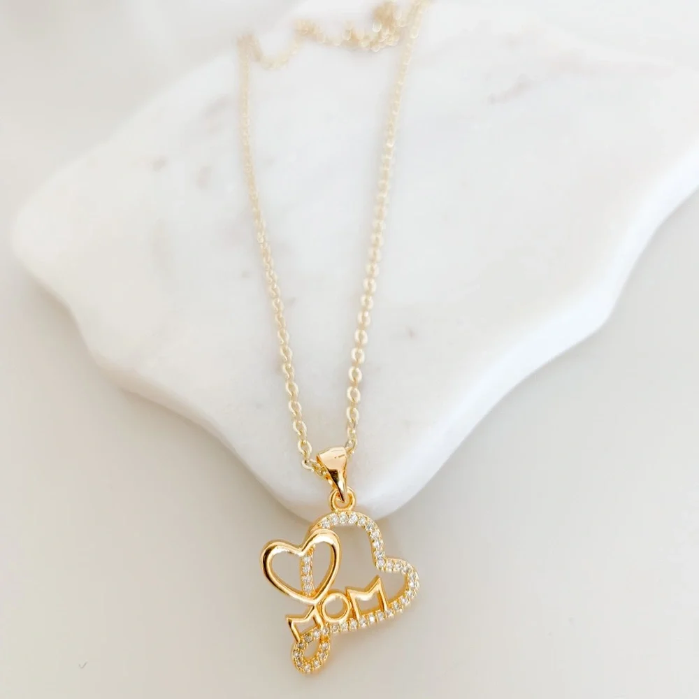 Heart Mom Necklace | 14k Gold Filled - Picture 4 of 7